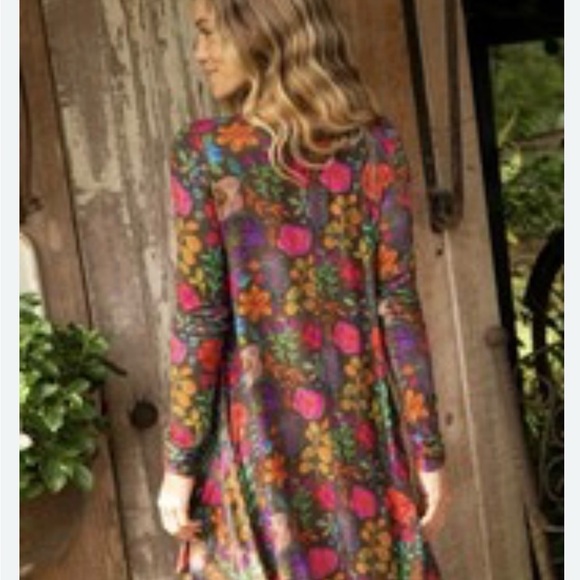 NATURAL LIFE Floral Swing Long-Sleeve Dress - Multicolor Floral Print - Picture 3 of 4
